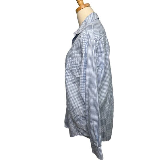 J. McLaughlin men’s patchwork plaid button-down shirt blue white size large L - Picture 4 of 6